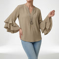 Mélorisse | Blusa Fluida con Mangas de Volantes