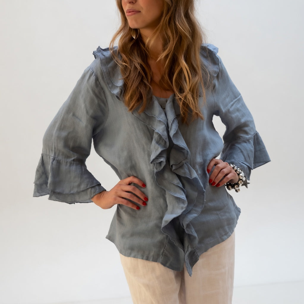Apolline | Blusa Fluida con Cuello de Volante