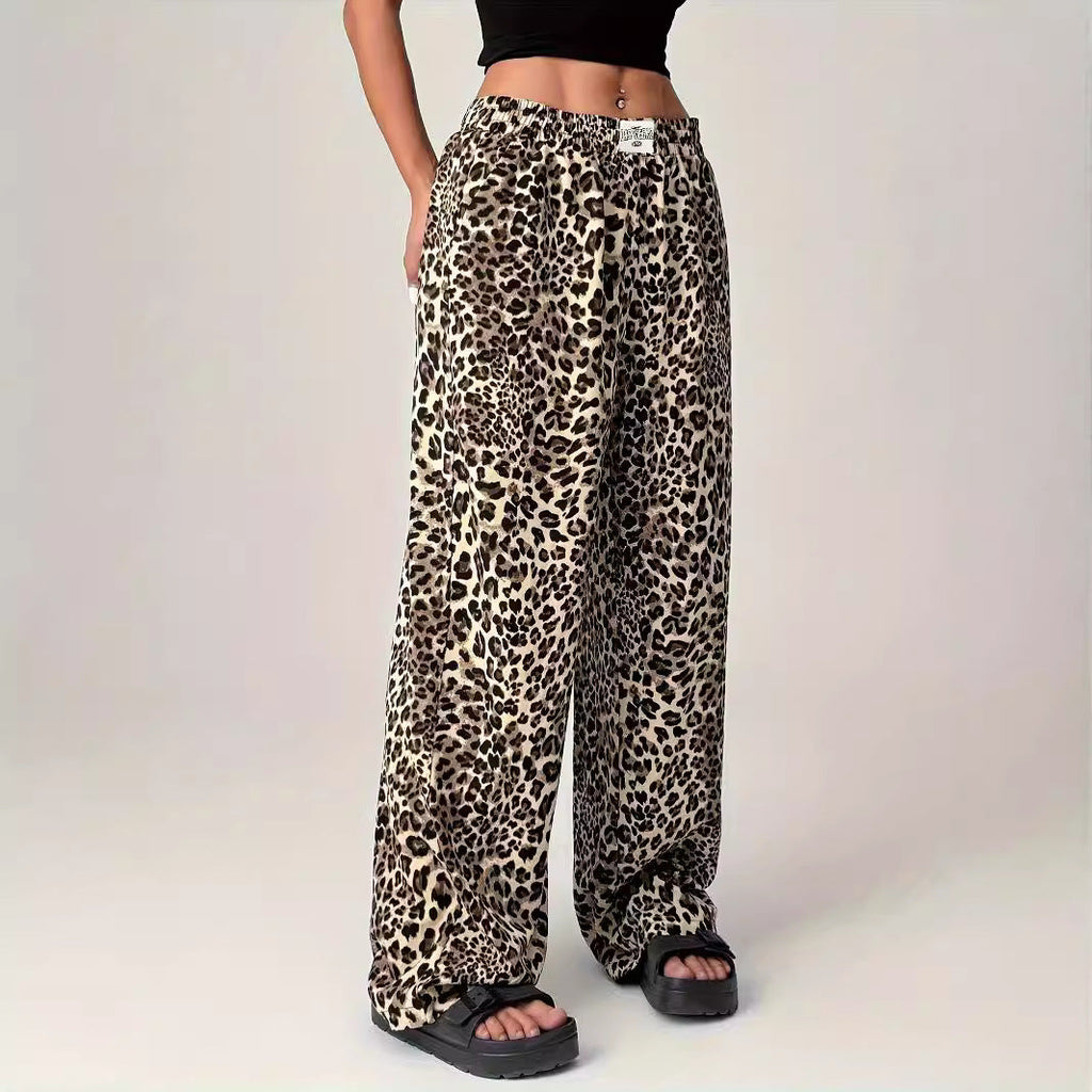 Liezel | Pantalones Cómodos de Pierna Recta con Estampado de Leopardo