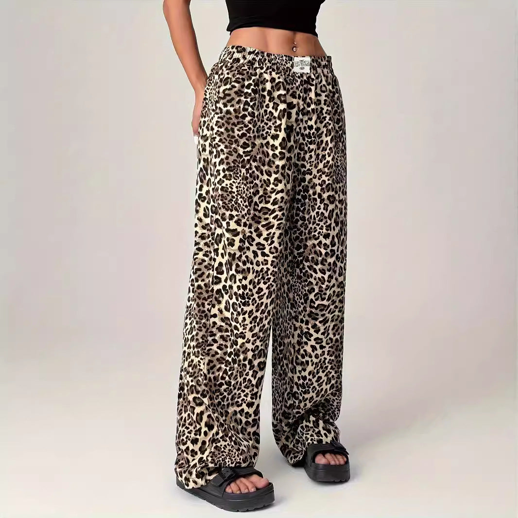 Liezel | Pantalones Cómodos de Pierna Recta con Estampado de Leopardo