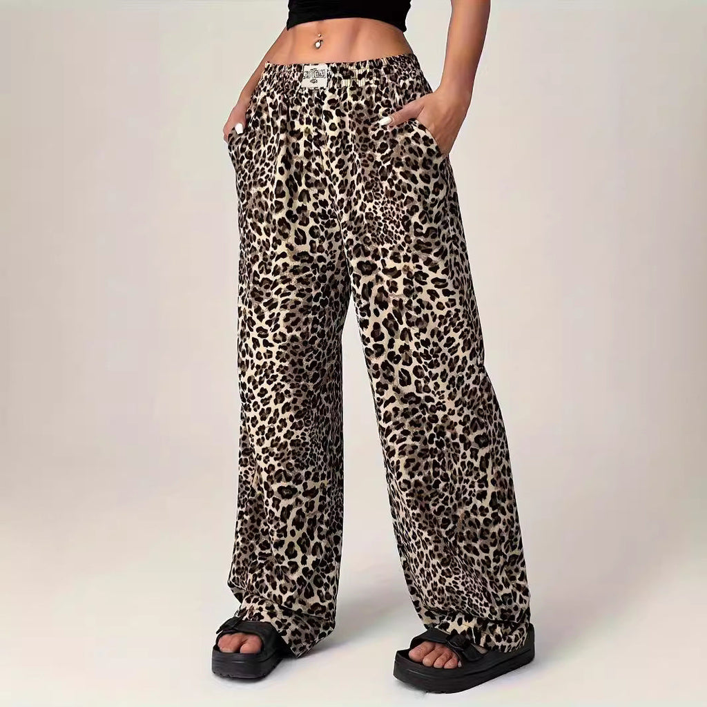 Liezel | Pantalones Cómodos de Pierna Recta con Estampado de Leopardo