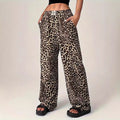 Liezel | Pantalones Cómodos de Pierna Recta con Estampado de Leopardo
