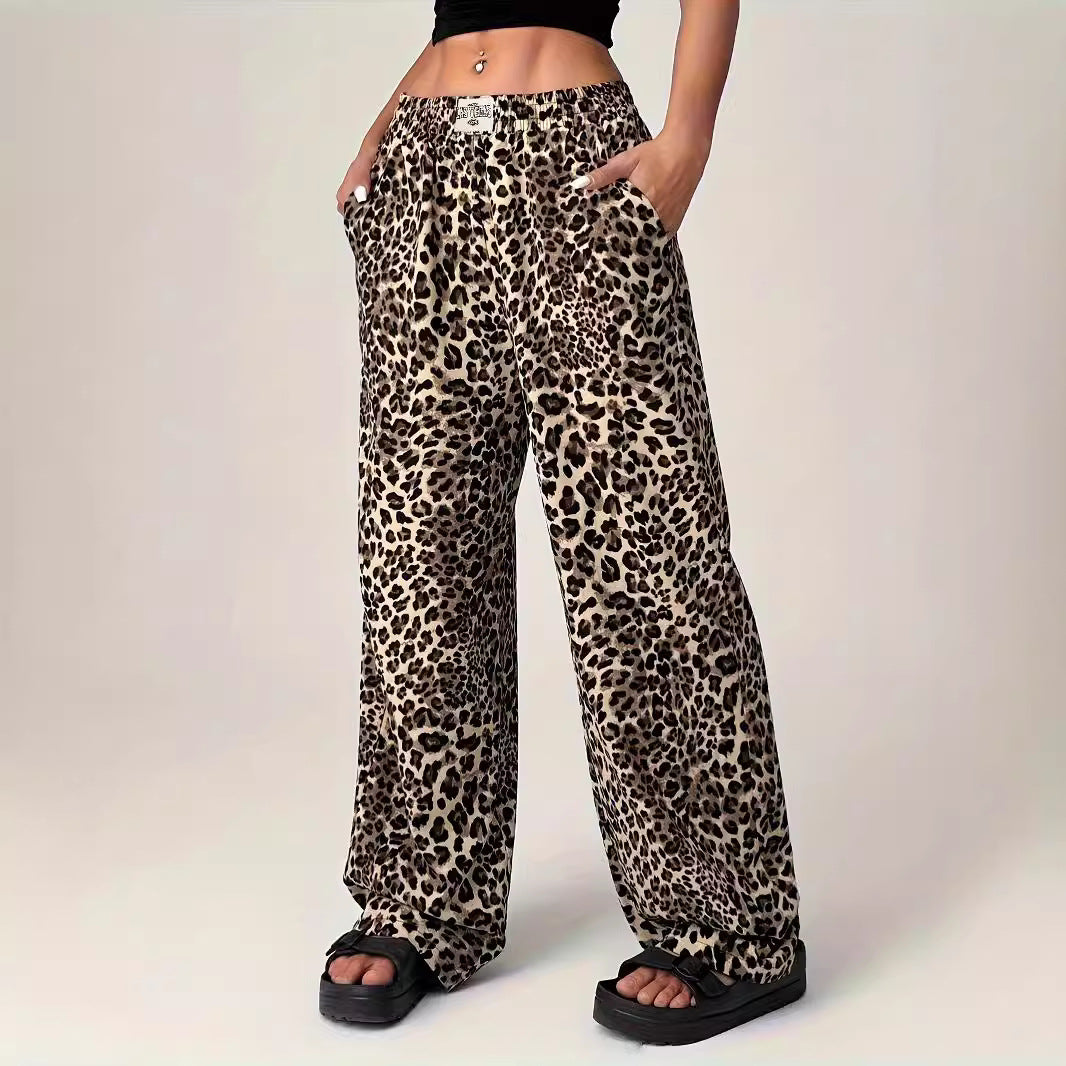 Liezel | Pantalones Cómodos de Pierna Recta con Estampado de Leopardo