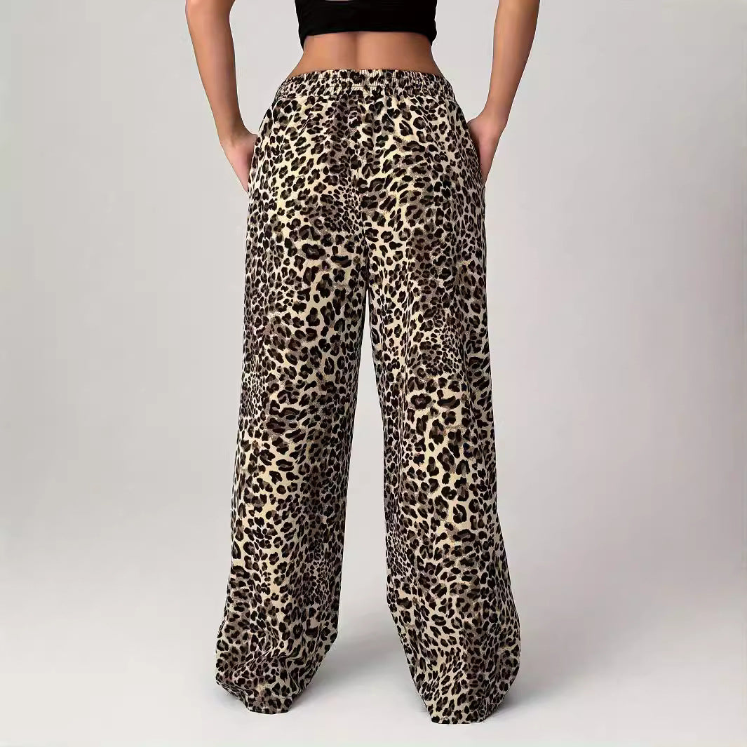 Liezel | Pantalones Cómodos de Pierna Recta con Estampado de Leopardo