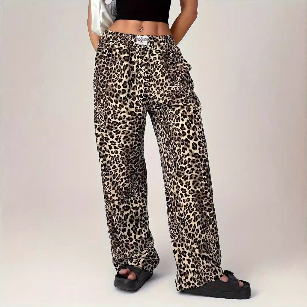 Liezel | Pantalones Cómodos de Pierna Recta con Estampado de Leopardo