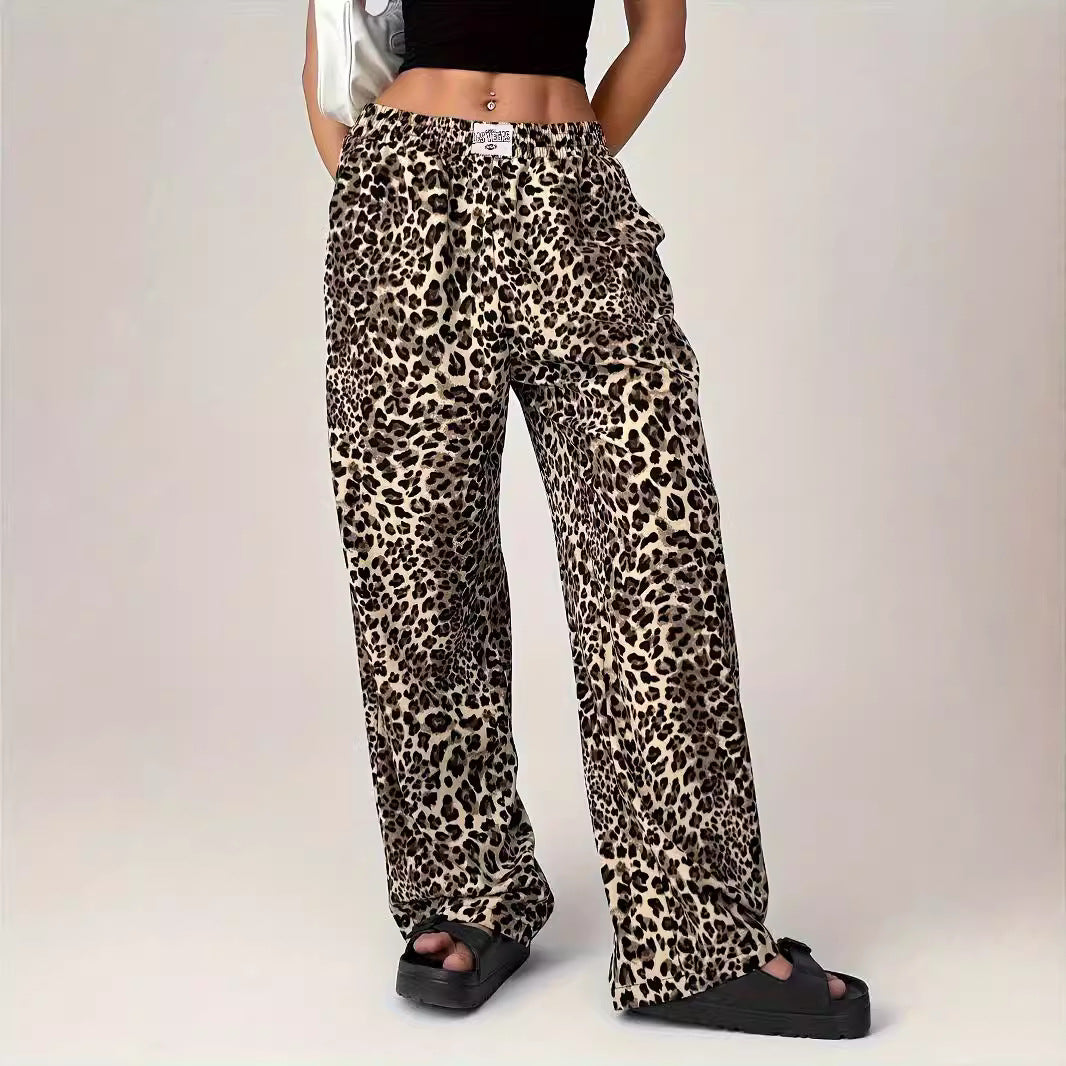 Liezel | Pantalones Cómodos de Pierna Recta con Estampado de Leopardo