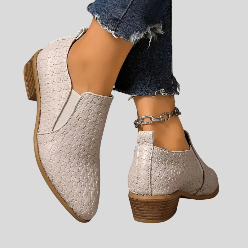 Éliane | Botines trenzados con tacón de bloque