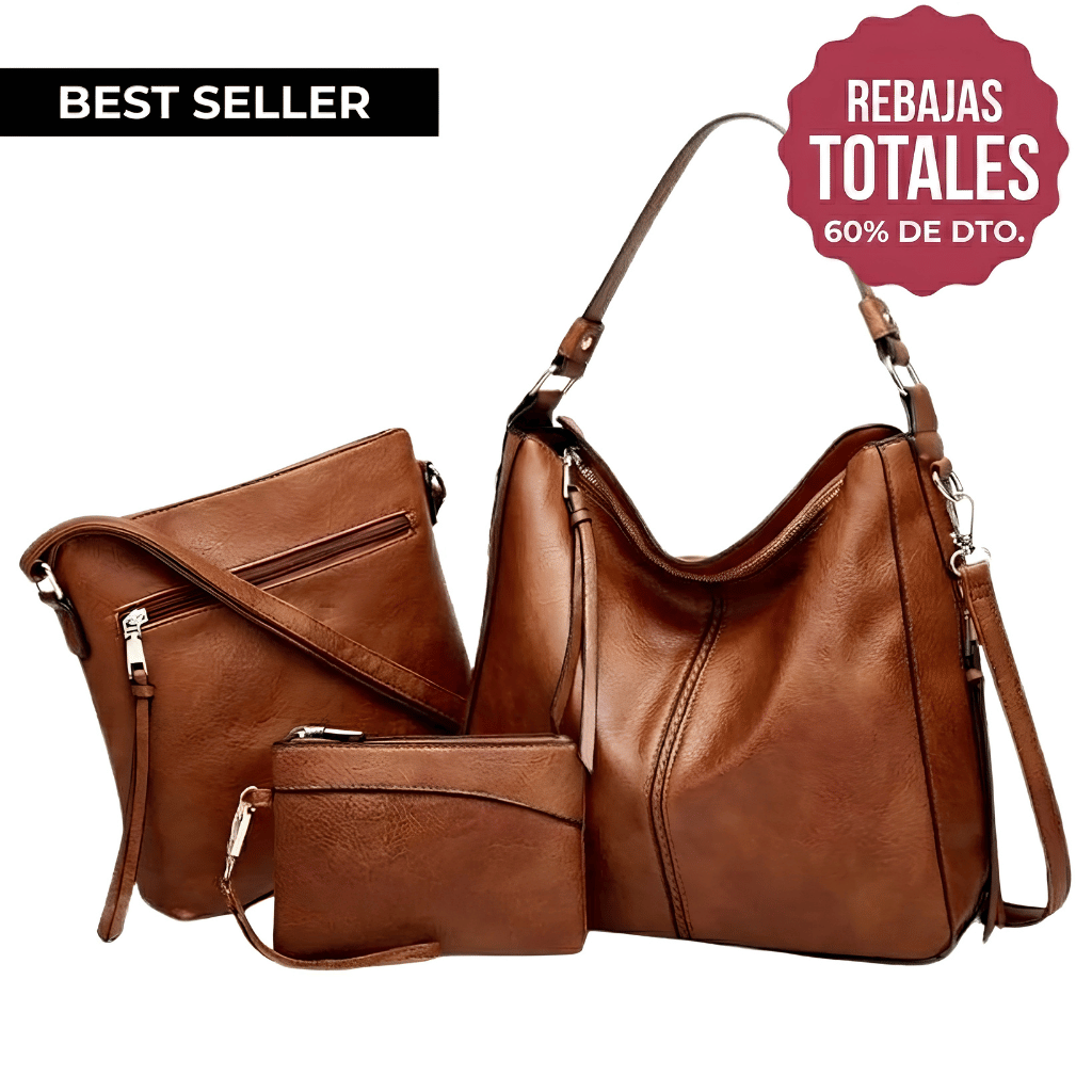 Pack de 3 Bolsos Hobo de Piel de Lujo