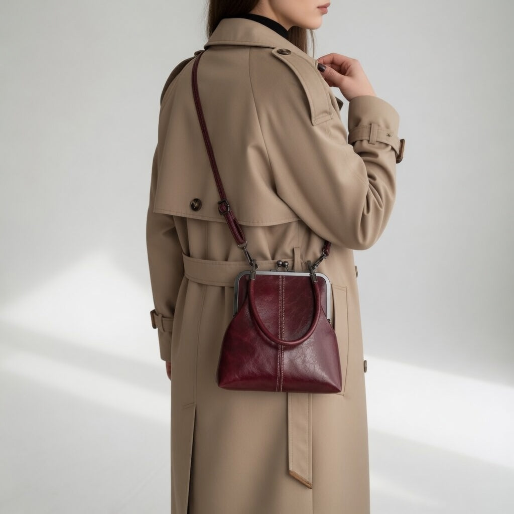 Honorine | Bolso de Mano Retro con Cierre de Clip