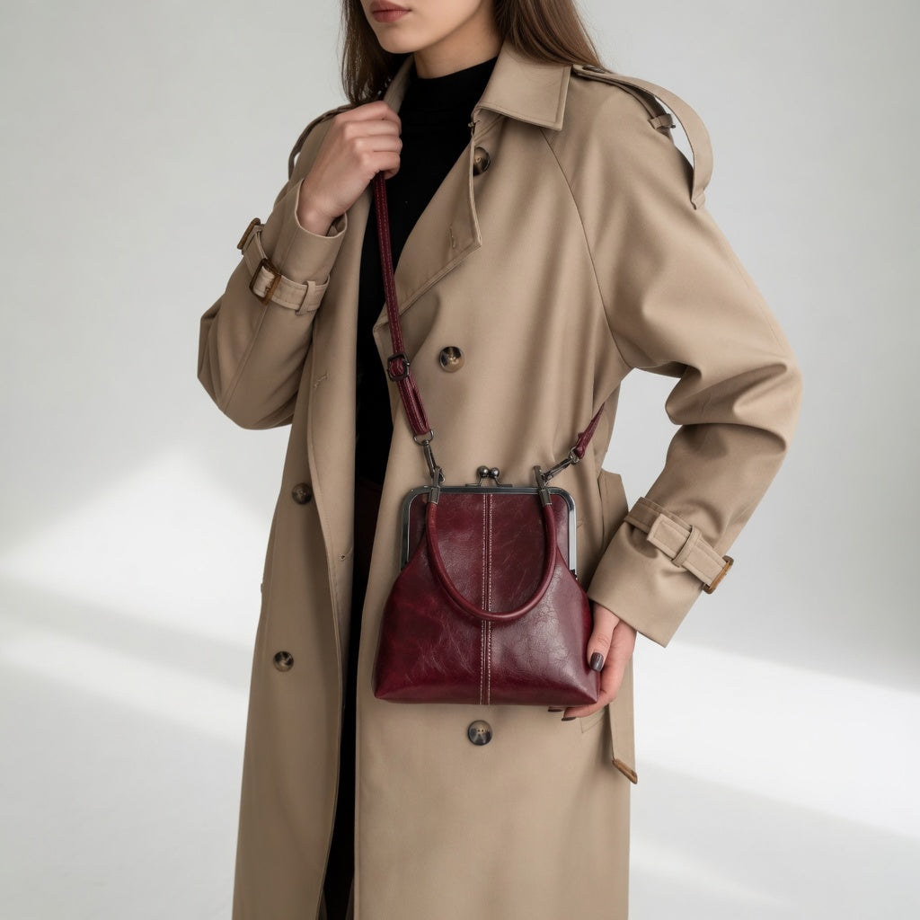 Honorine | Bolso de Mano Retro con Cierre de Clip