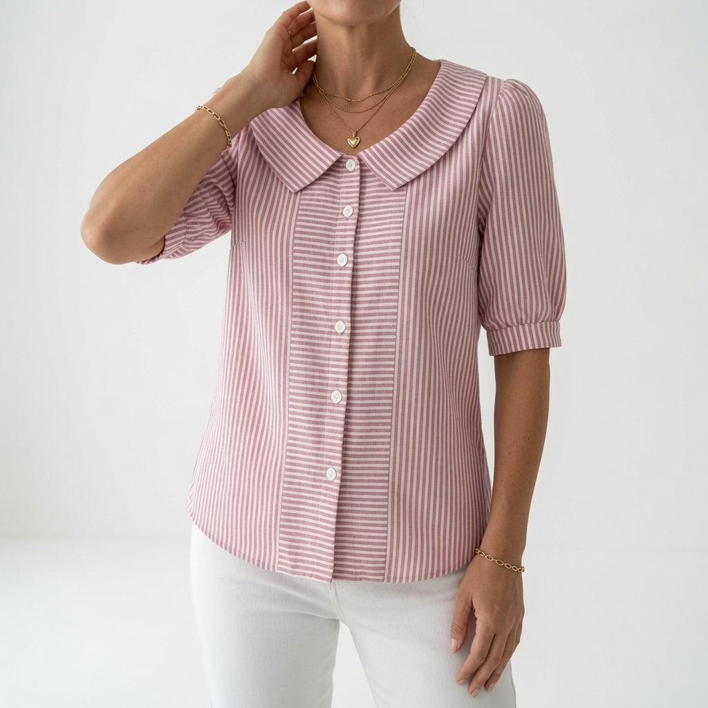 Zélie | Blusa de Rayas con Mangas Abullonadas