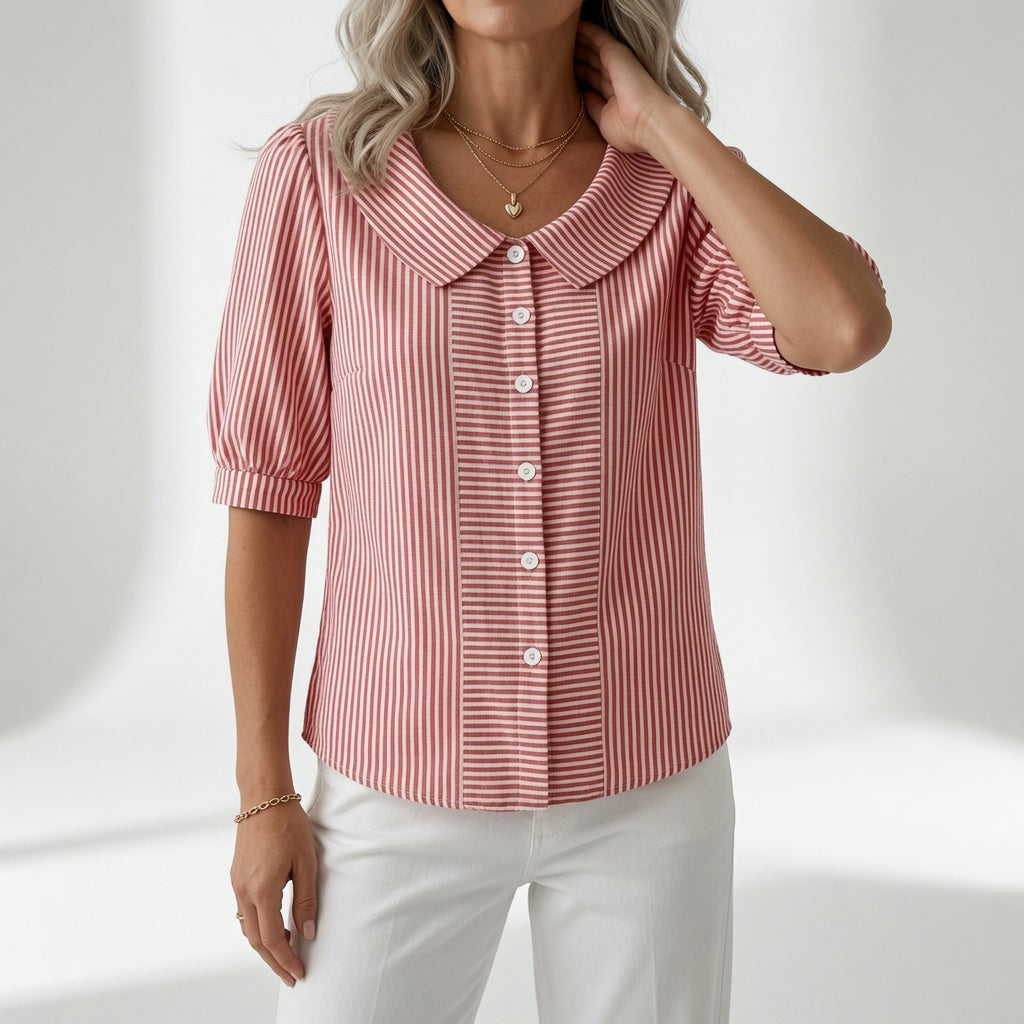 Zélie | Blusa de Rayas con Mangas Abullonadas