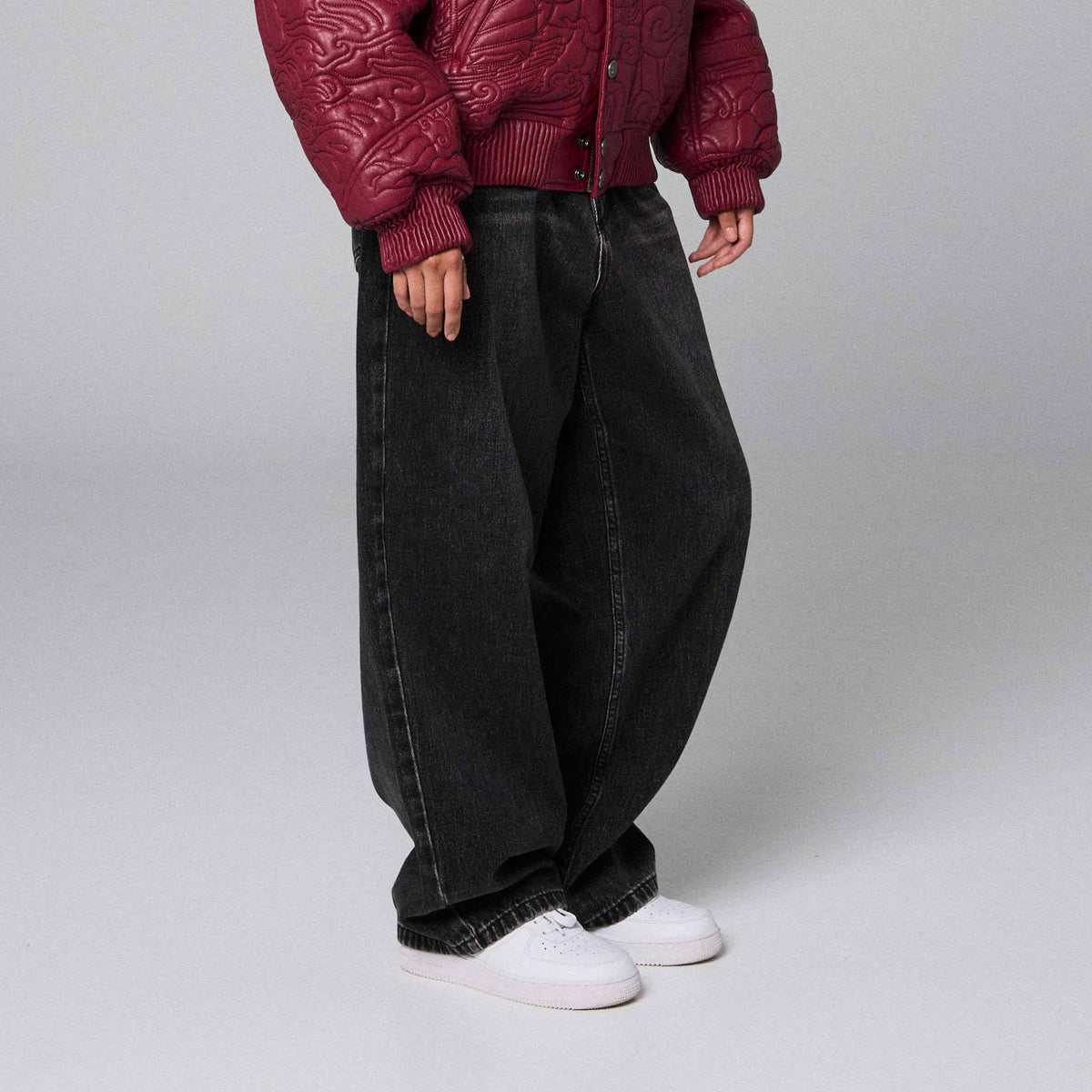 Pantalones Denim Royal Paw Big Boy Negro Lavado
