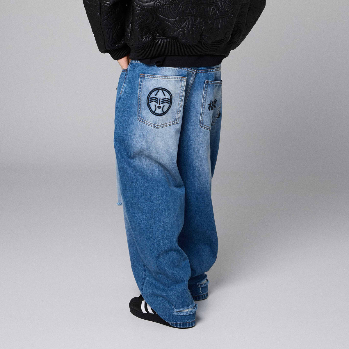 Royal Paw Big Boy Denim Pants Washed Blue