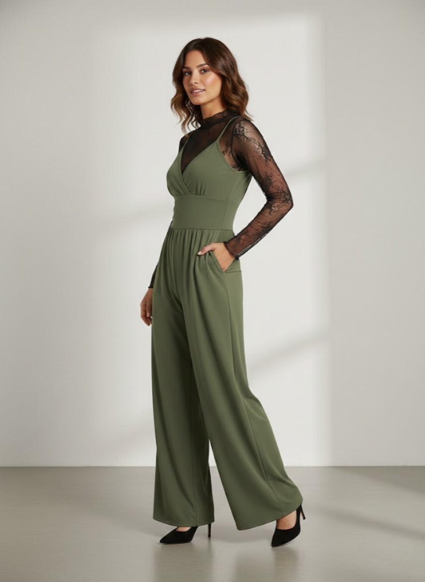 Conjunto Mono Solène Elegante de Encaje Moderno