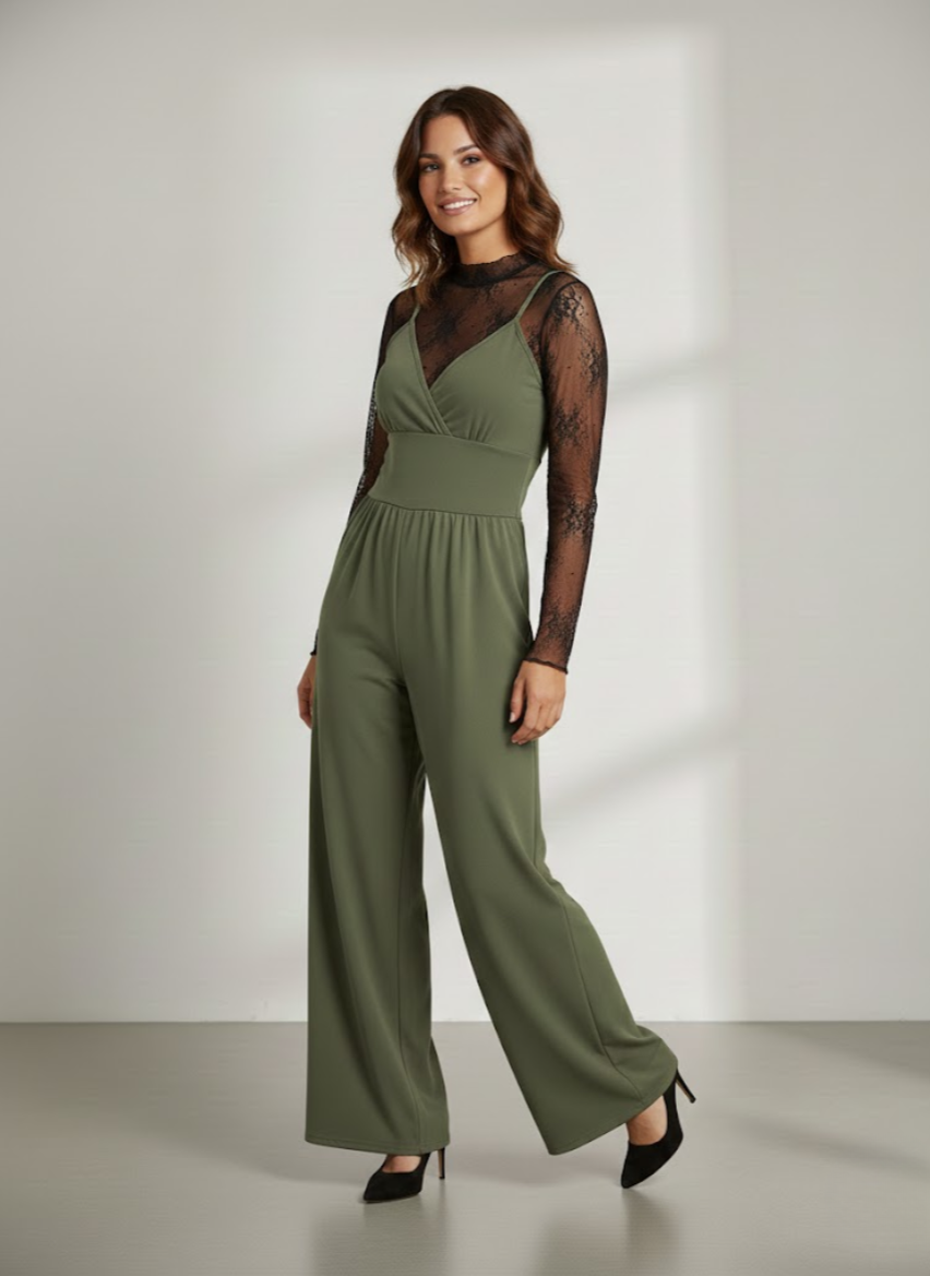 Conjunto Mono Solène Elegante de Encaje Moderno