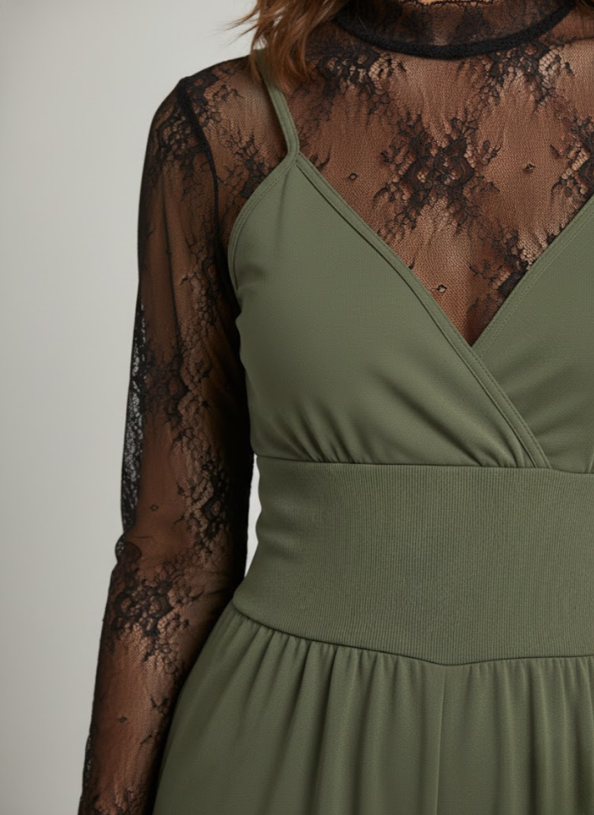 Conjunto Mono Solène Elegante de Encaje Moderno