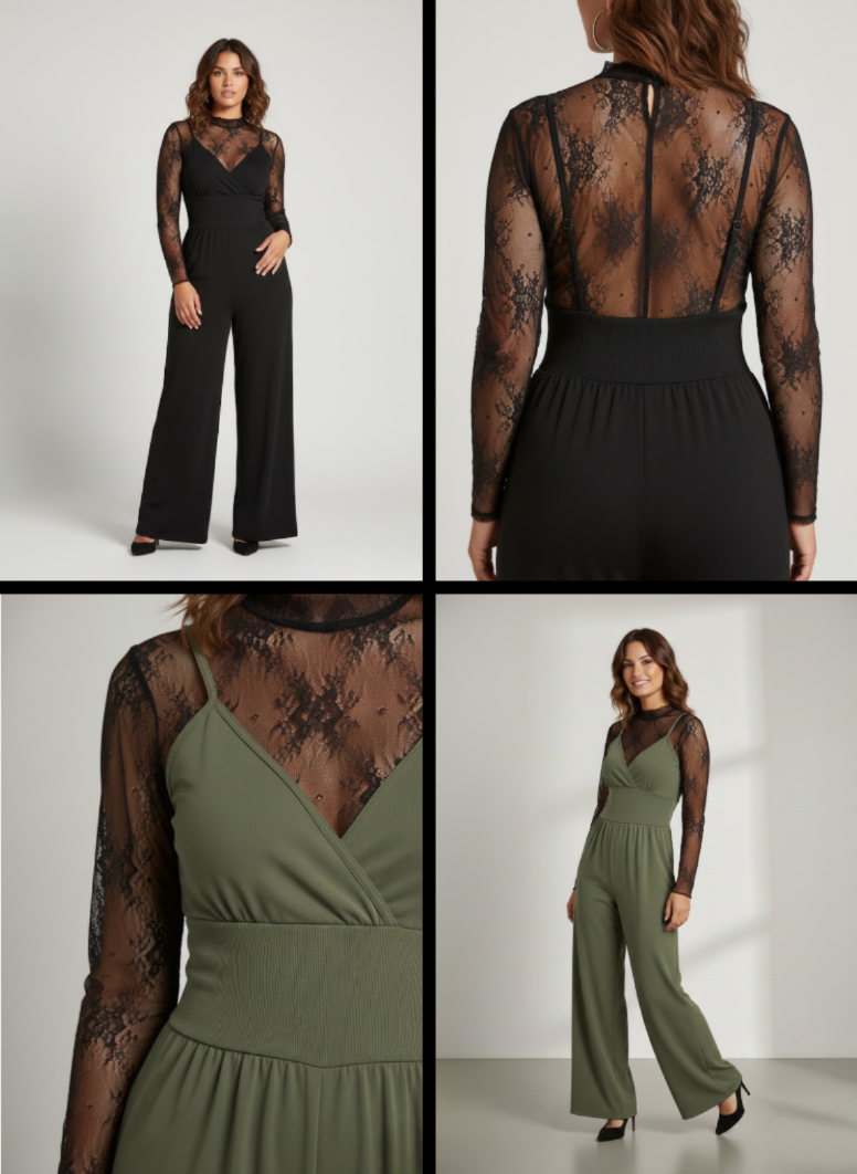 Conjunto Mono Solène Elegante de Encaje Moderno