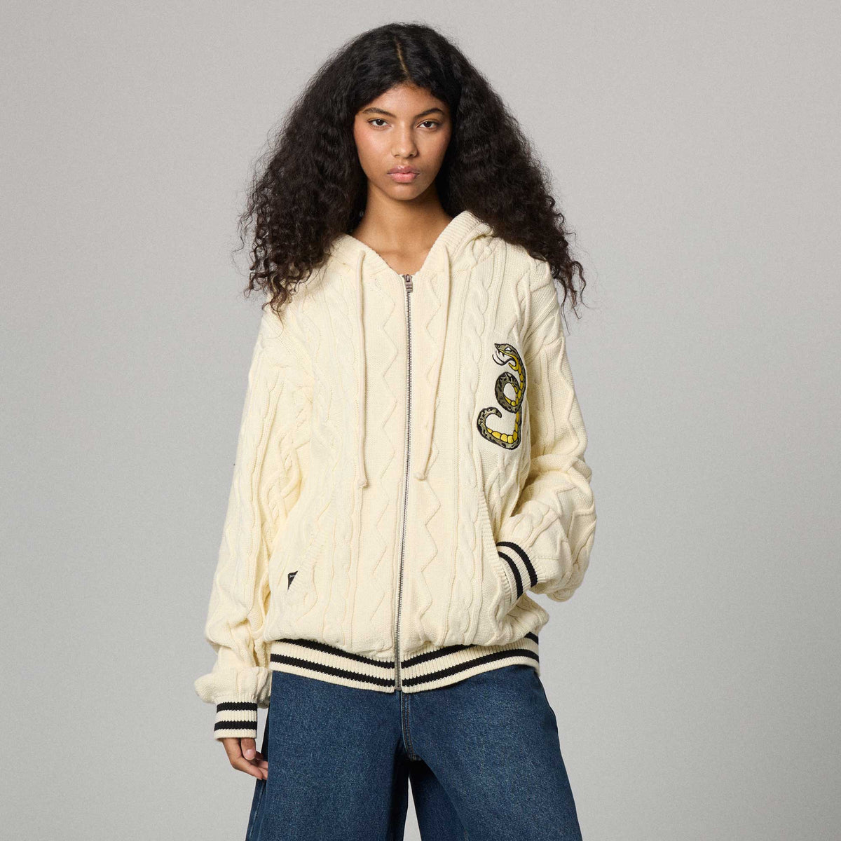Cream Braided Droppin Science Sweatshirt