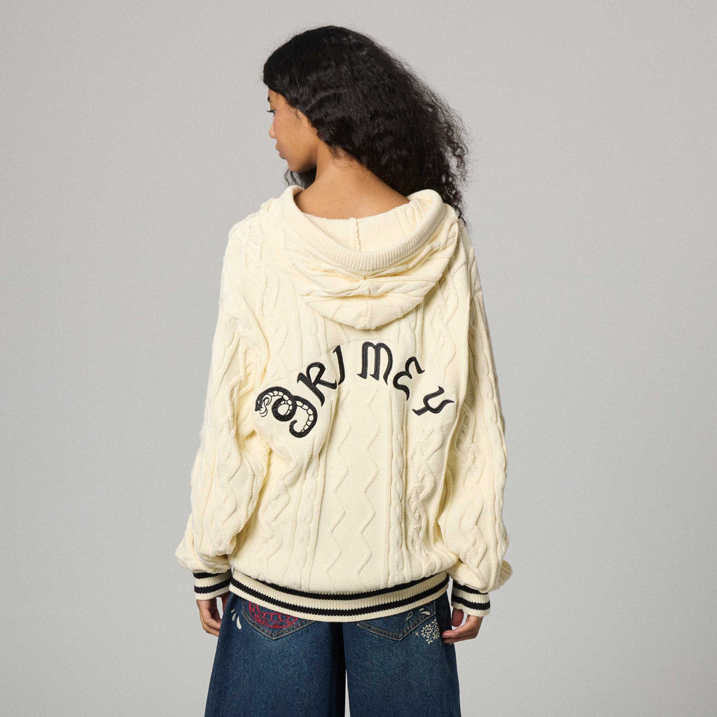Cream Braided Droppin Science Sweatshirt