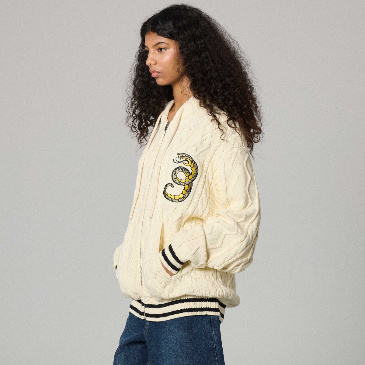 Cream Braided Droppin Science Sweatshirt