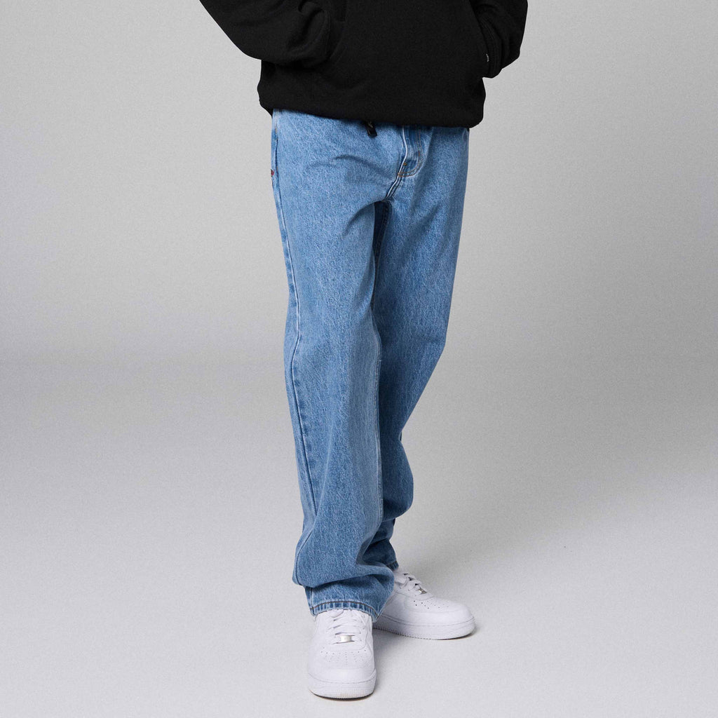 Pantalones Denim The Planet Regular Azul Lavado