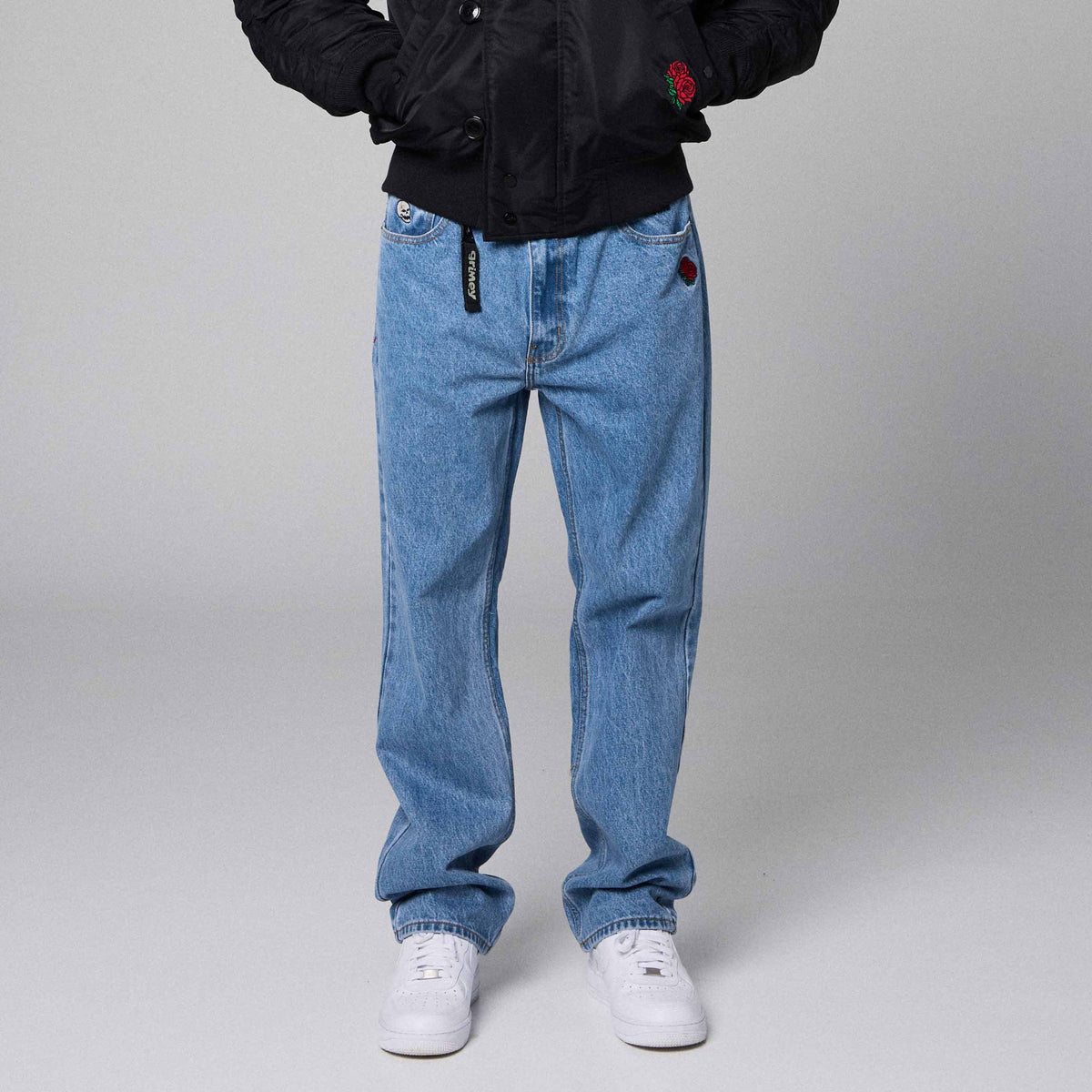 Pantalones Denim The Planet Regular Azul Lavado