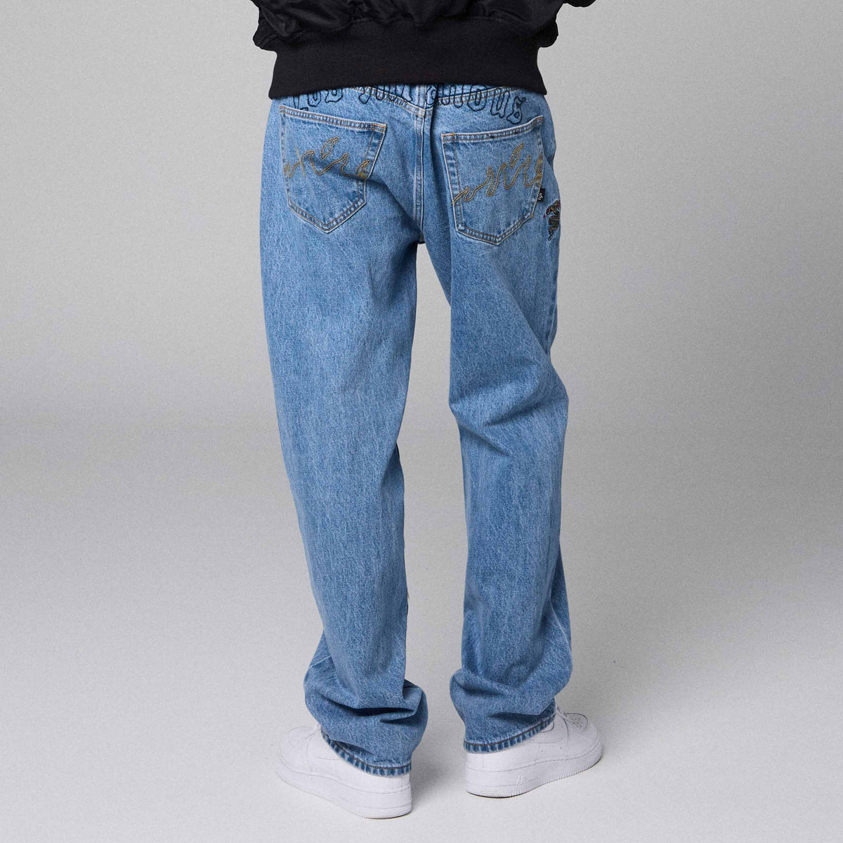 Pantalones Denim The Planet Regular Azul Lavado