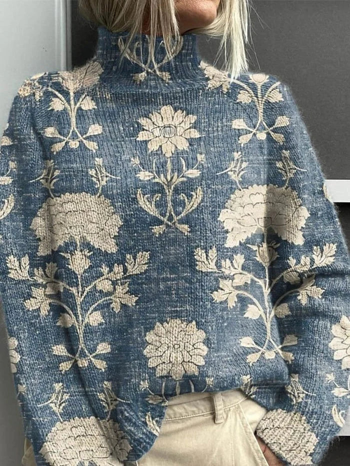 Elin | Jersey de Cuello Alto con Estampado Bosque