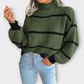 Juliana | Jersey de cuello alto a rayas
