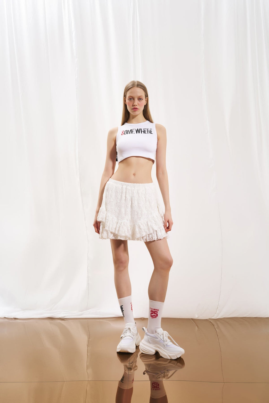 White Cropped Tank Top 17013