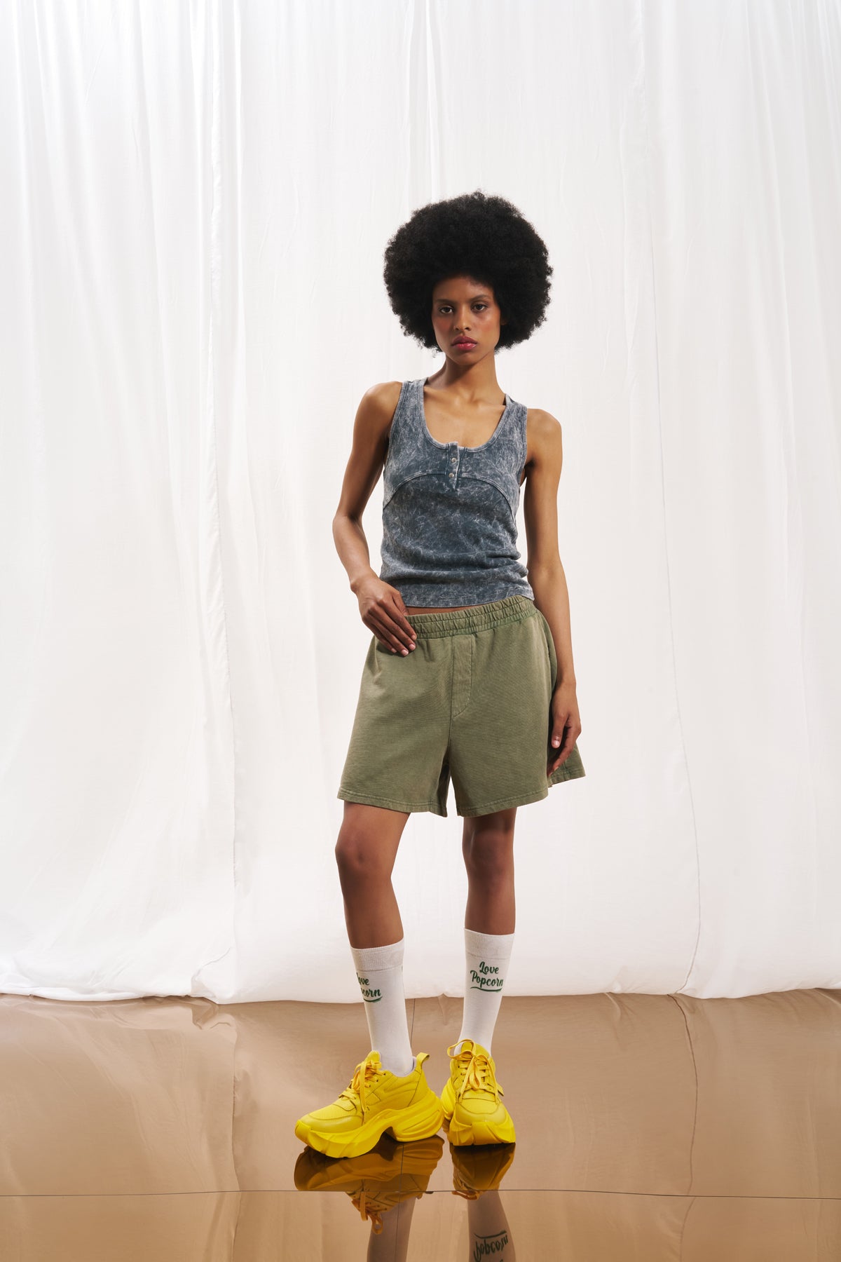 Grey Washed-effect Tank Top 17018
