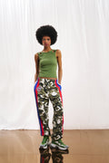 Olive Green Ribbed Tank Top 17019