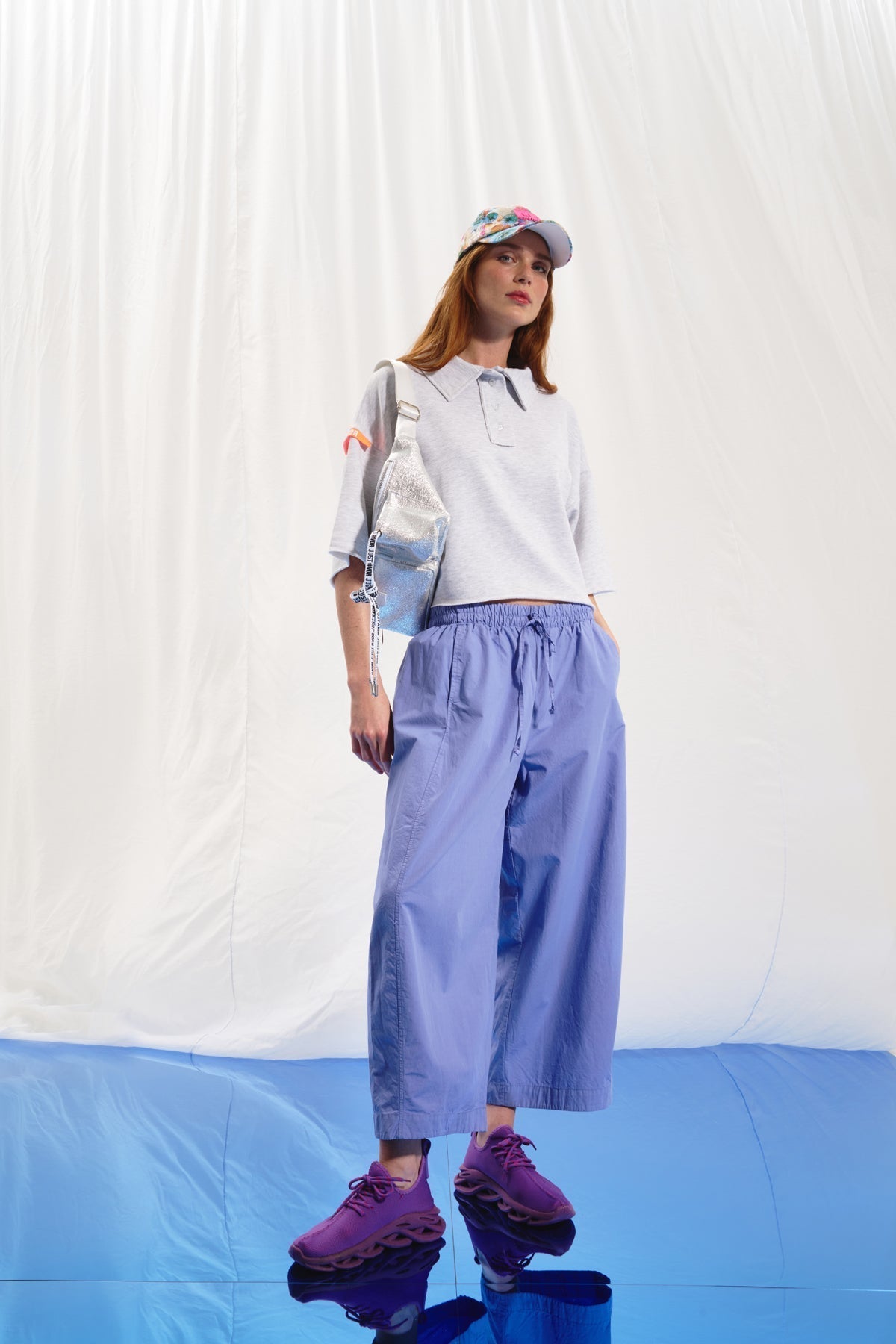 Lilac Poplin Baggy Trousers