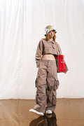 Mink Wide-Leg Trousers