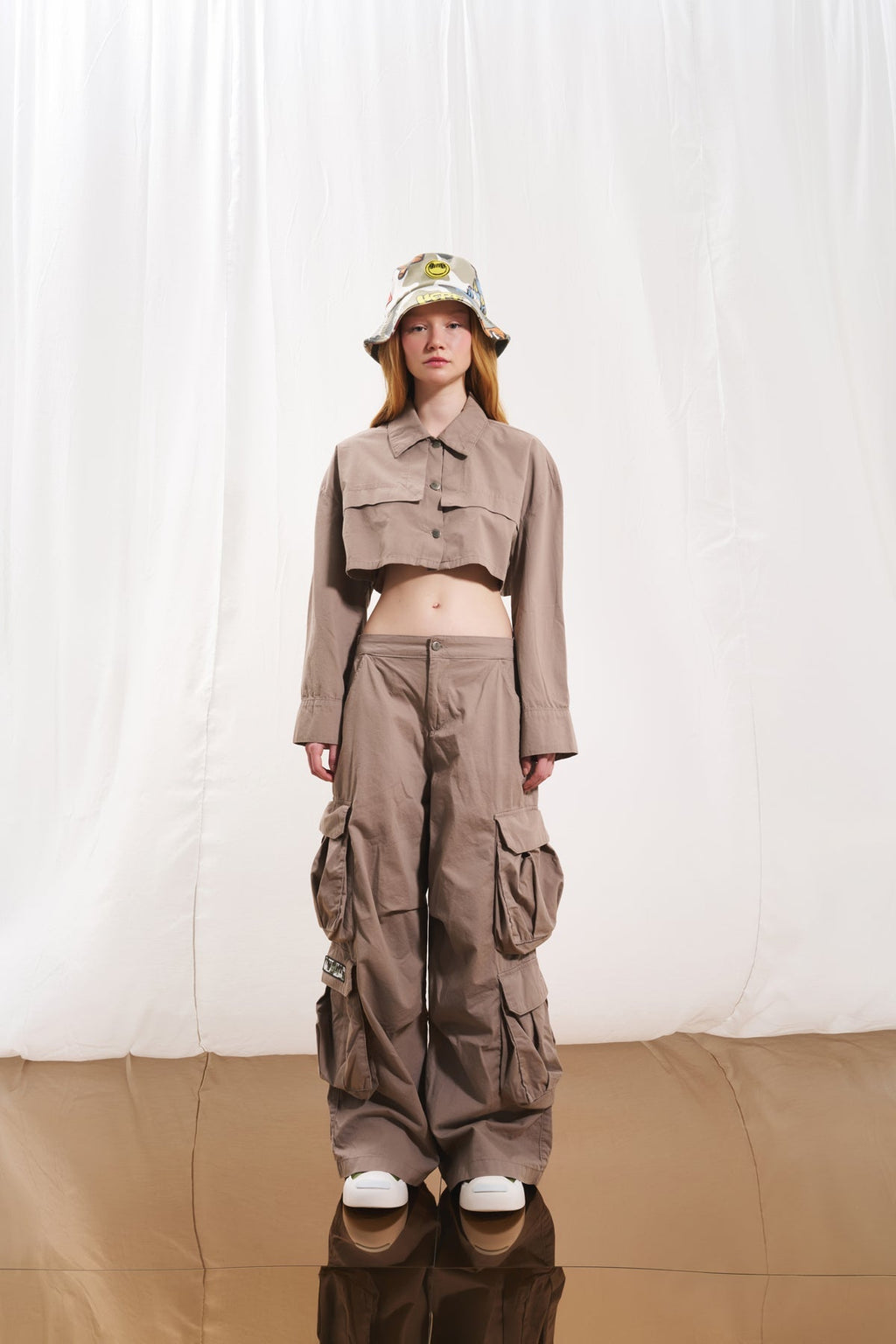 Mink Wide-Leg Trousers