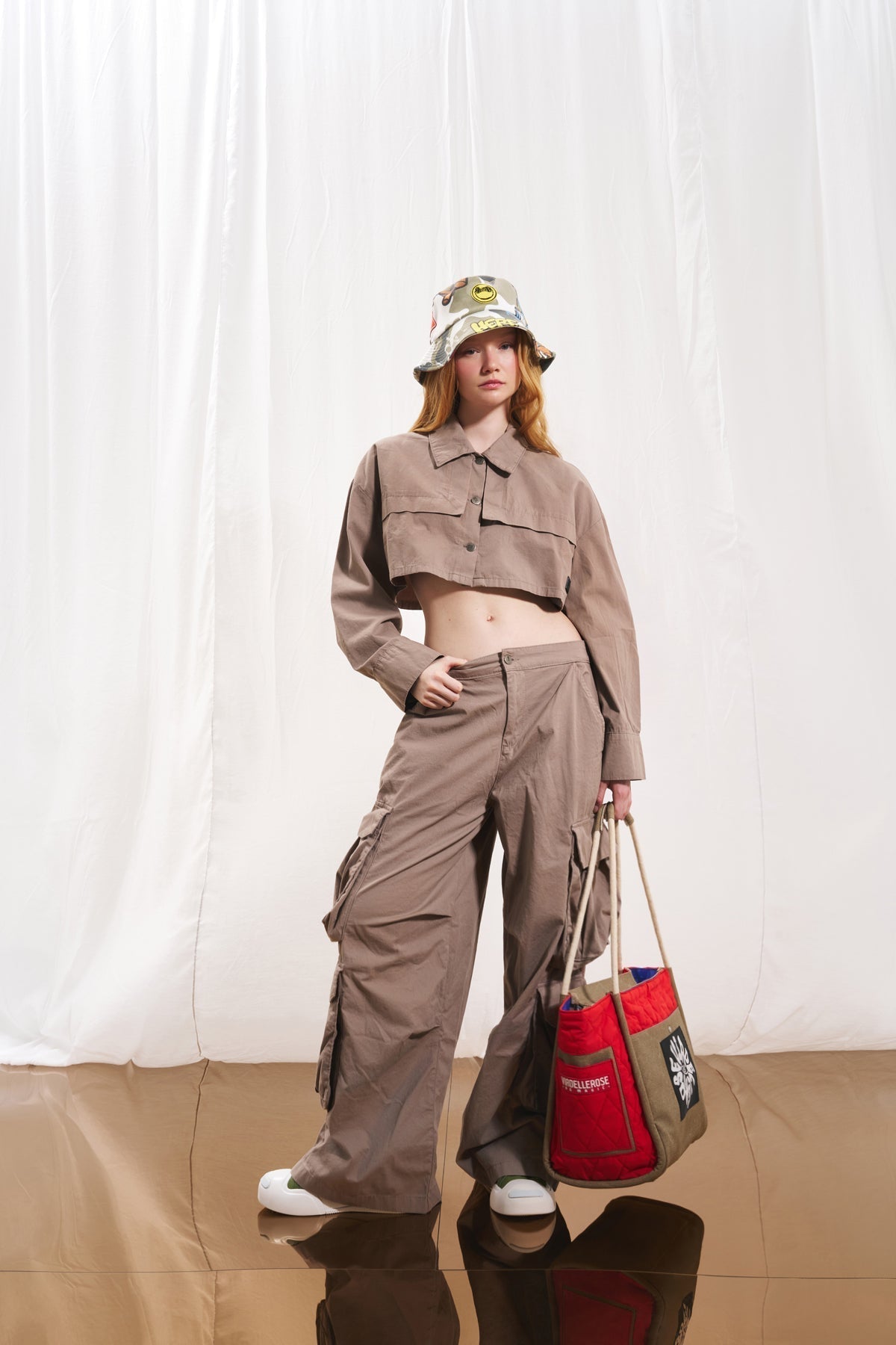 Mink Wide-Leg Trousers