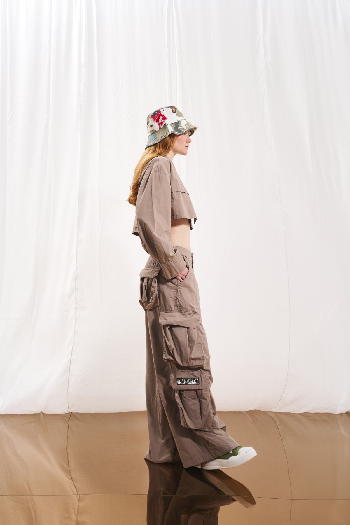 Mink Wide-Leg Trousers