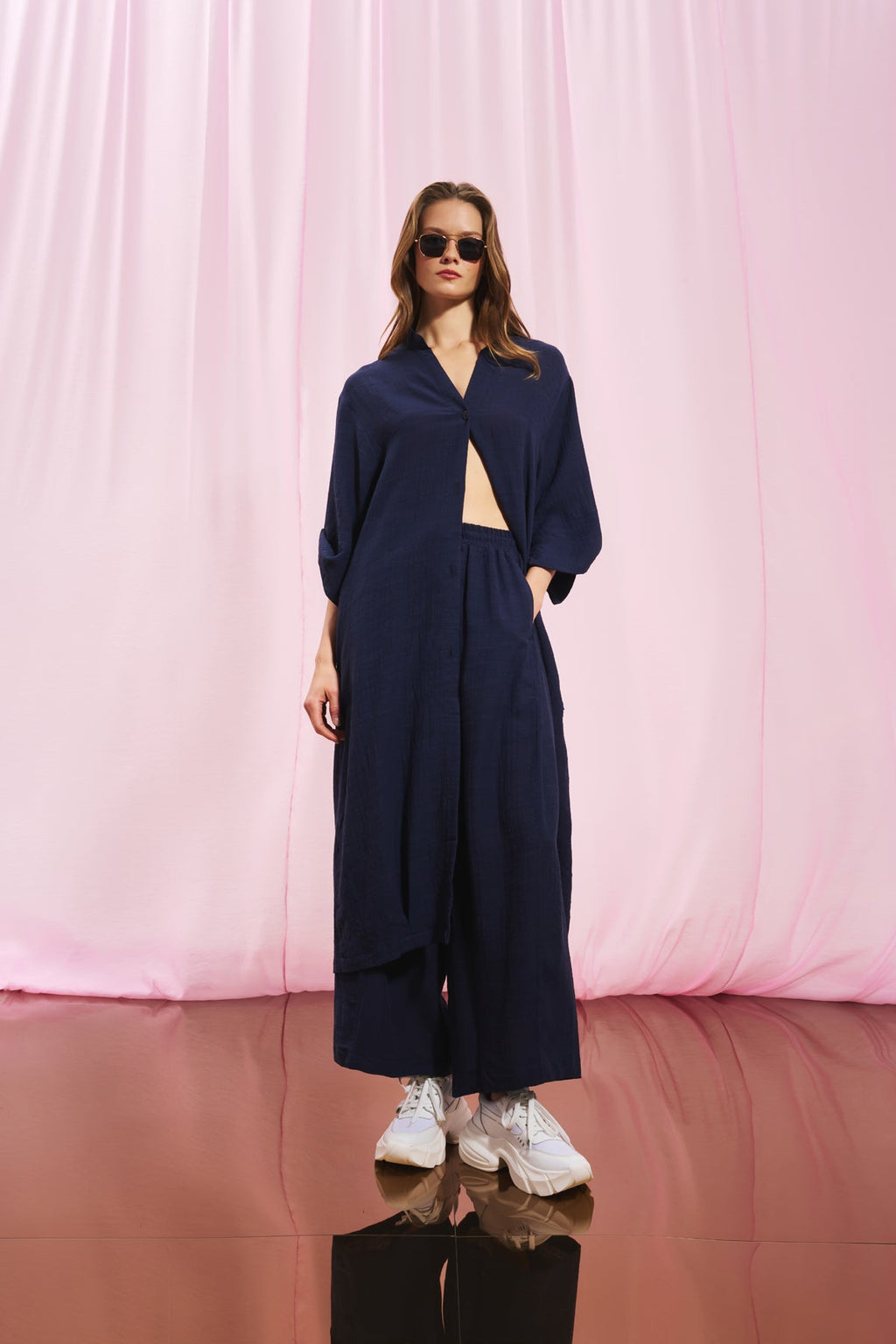 Pantalón de Lino Azul Marino