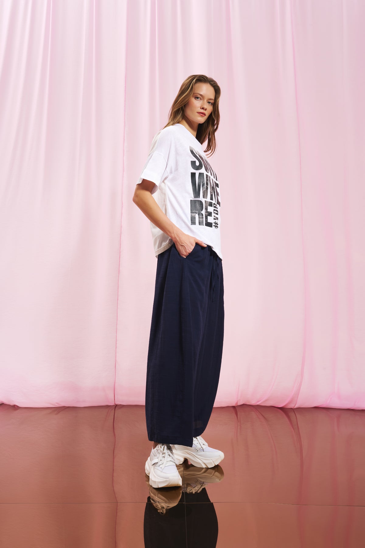 Navy Blue Linen Trousers
