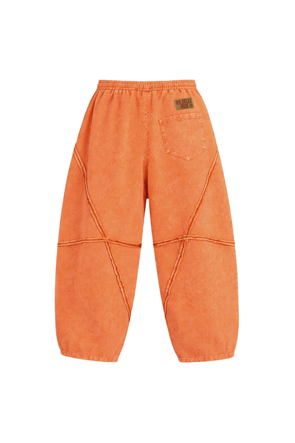 Pantalón Baggy con Costuras Naranja