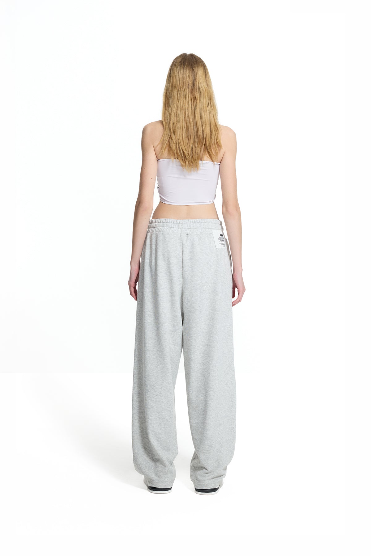 Pantalón Baggy Plisado Gris Jaspeado