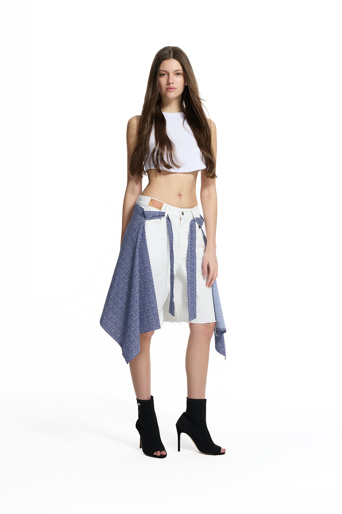 White Layered Sarong Shorts