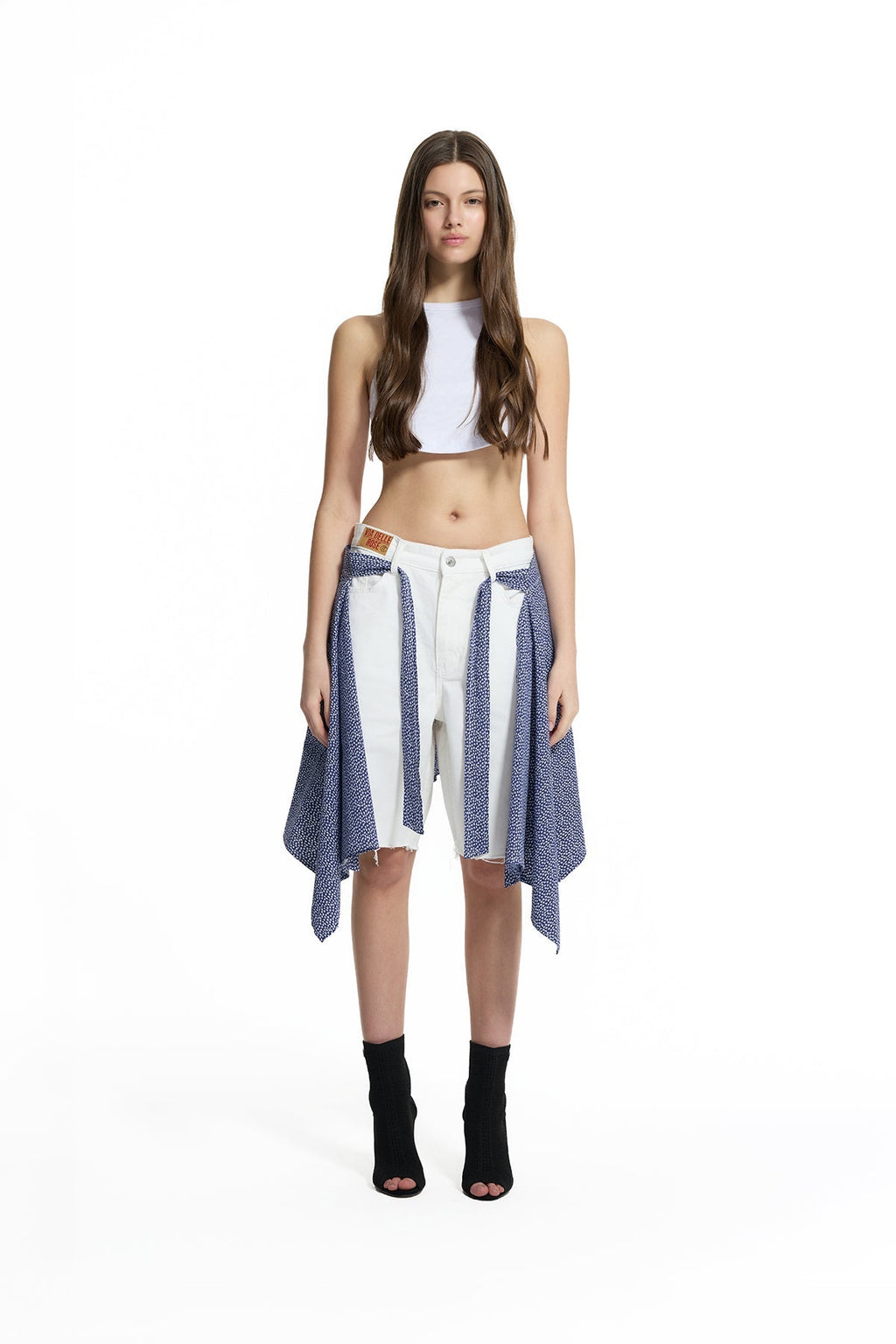 White Layered Sarong Shorts