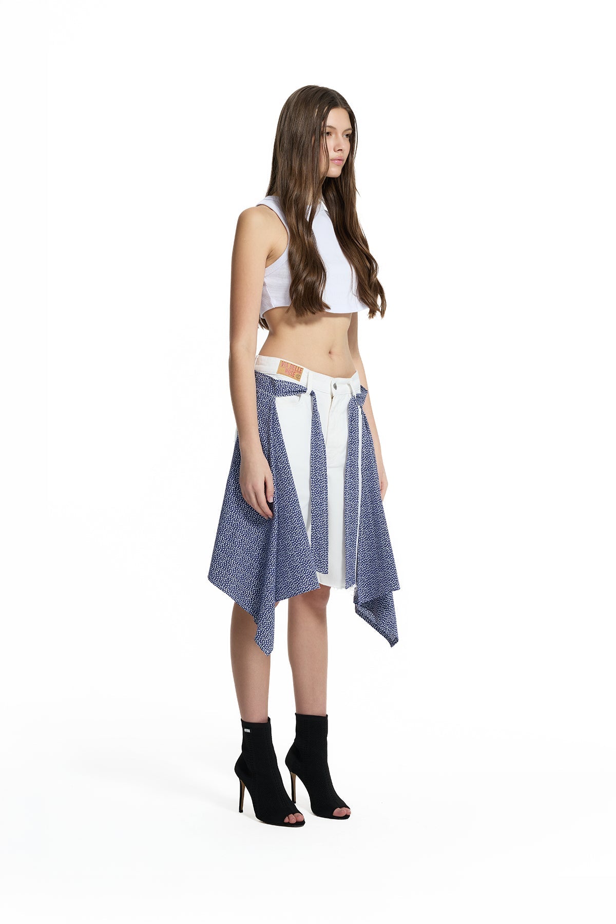 White Layered Sarong Shorts