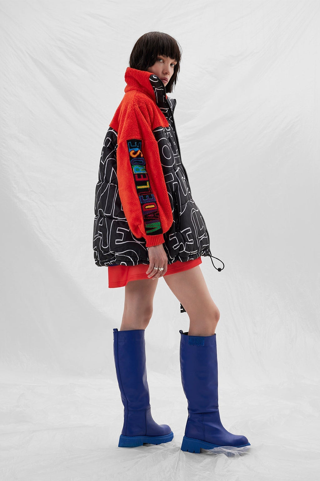Black and Orange Blouson Jacket