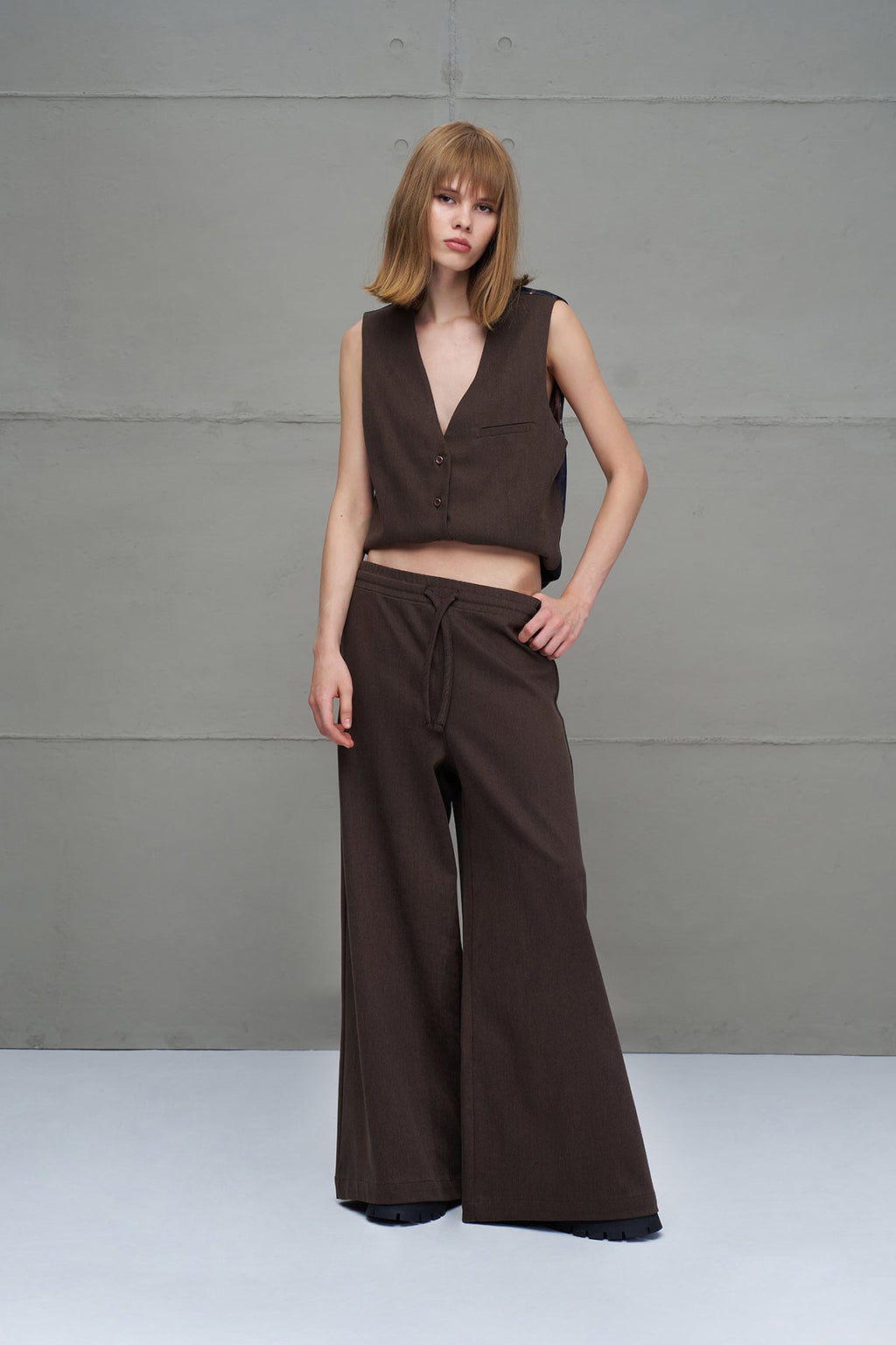 Pantalón Pierna Ancha Marrón