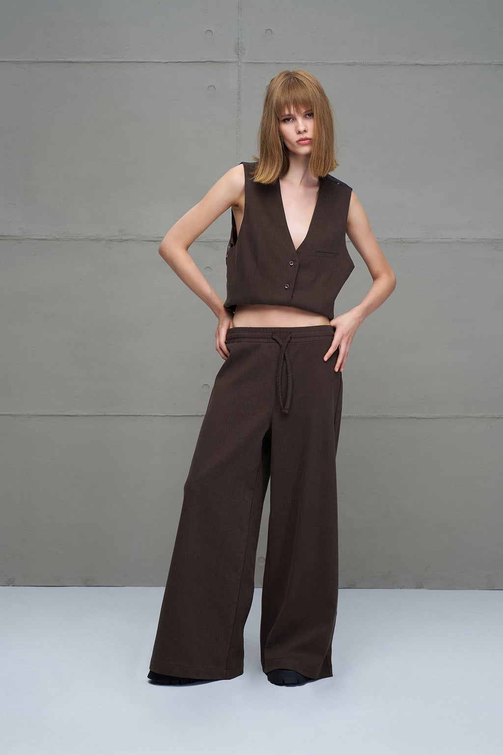 Pantalón Pierna Ancha Marrón