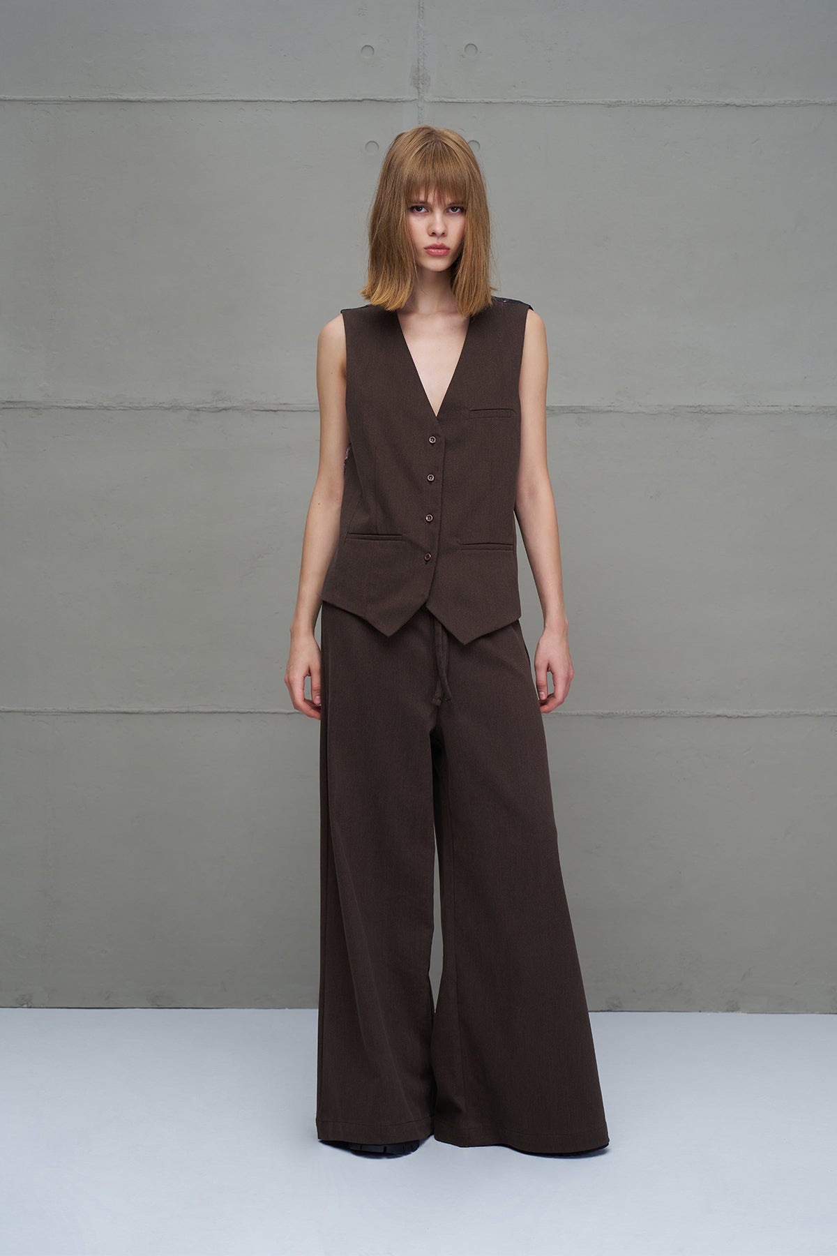 Brown Wide Leg Trousers