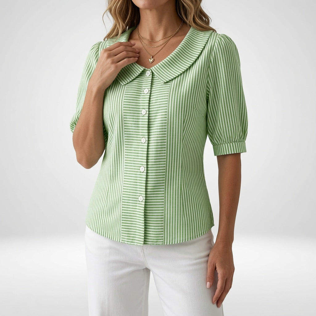 Zélie | Blusa de Rayas con Mangas Abullonadas